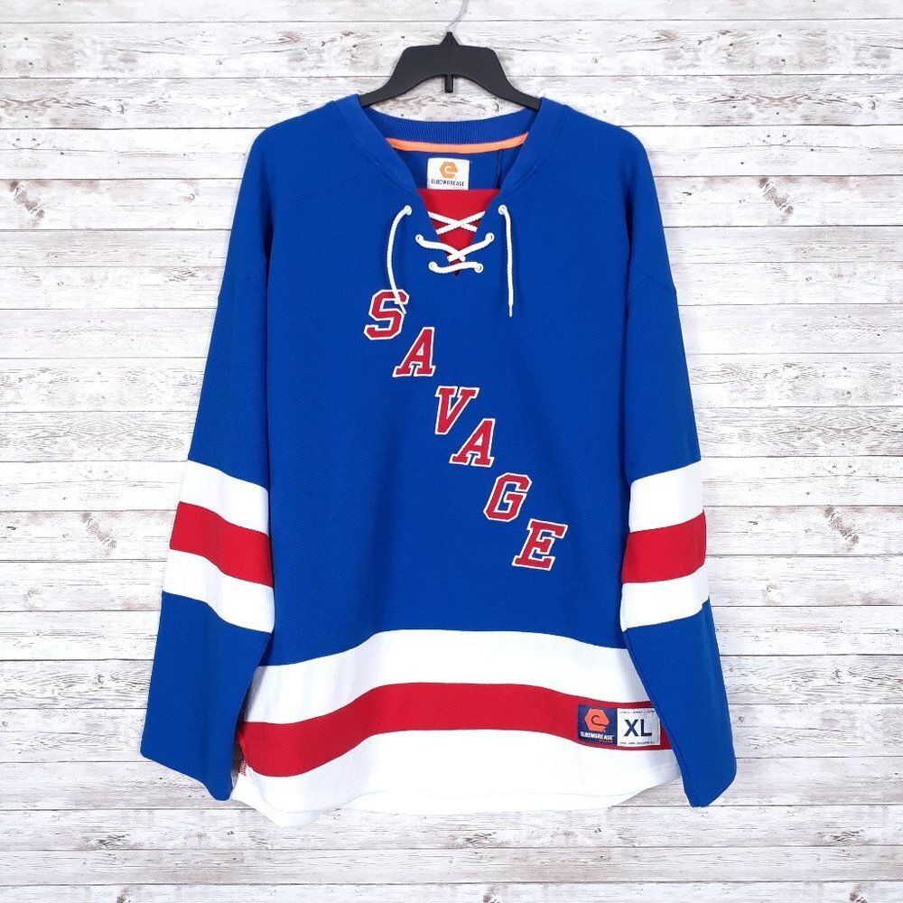 Elbowgrease Savage Mens Jersey XL Lace Up Blue Red 614A